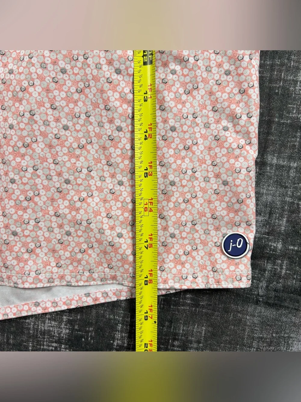 Johnnie O Surf Shorts Men XL Peach/Orange Taco Jaco Geometric Floral Swim Trunks